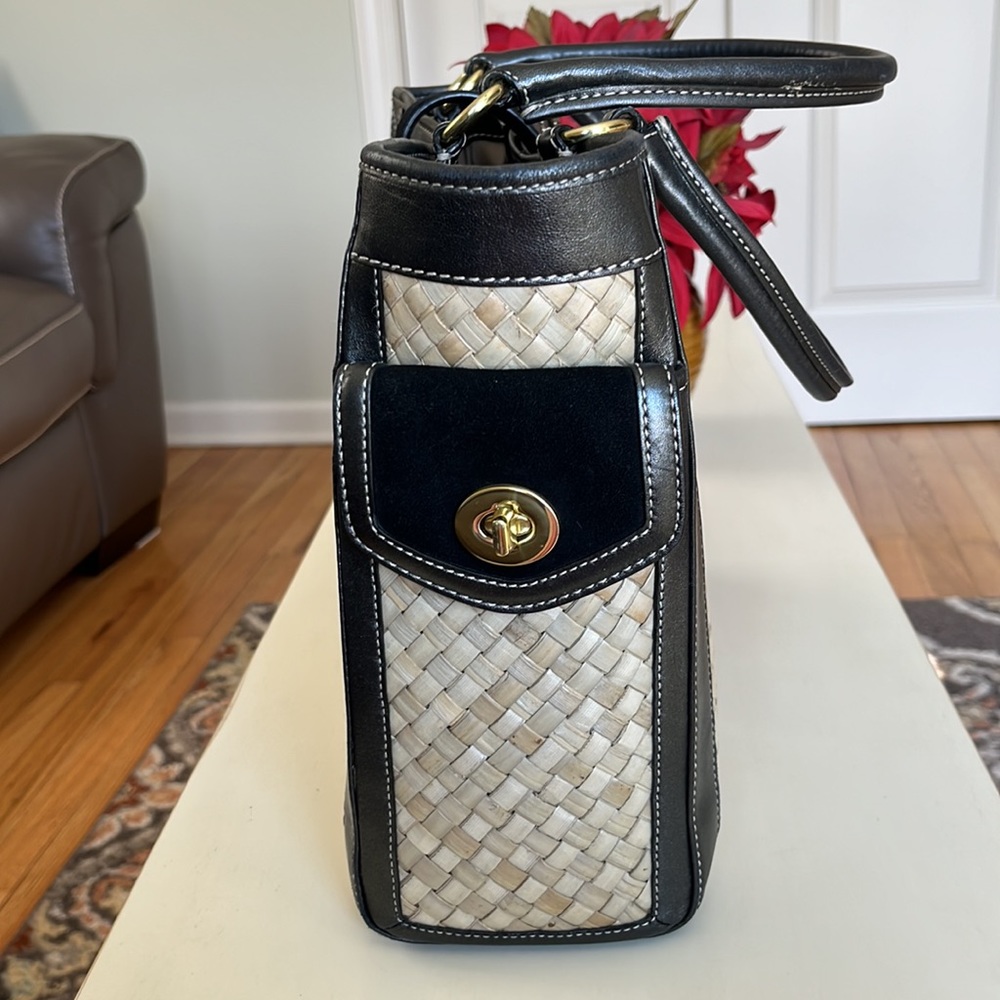 Straw Coach Tote Bag - Picture 2 of 10